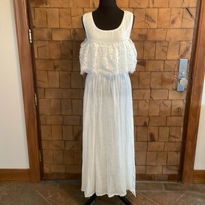 White, lace trim dress/coverup